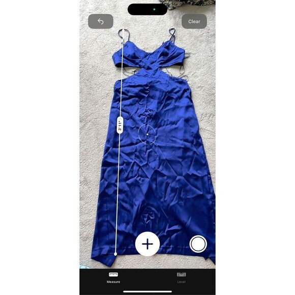 NWT ZARA SATIN EFFECT CUT OUT DRESS blue/purple , Lrg E49 $68 - Picture 10 of 10